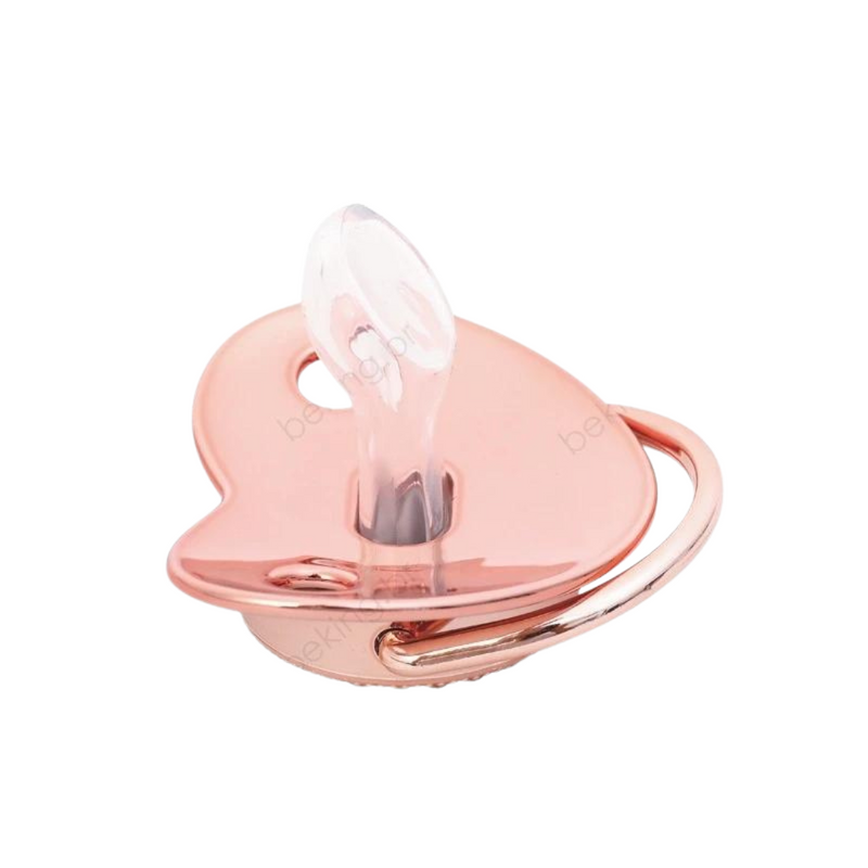26 Letras Chupeta Luxo Personalizada Rosa/Ouro
