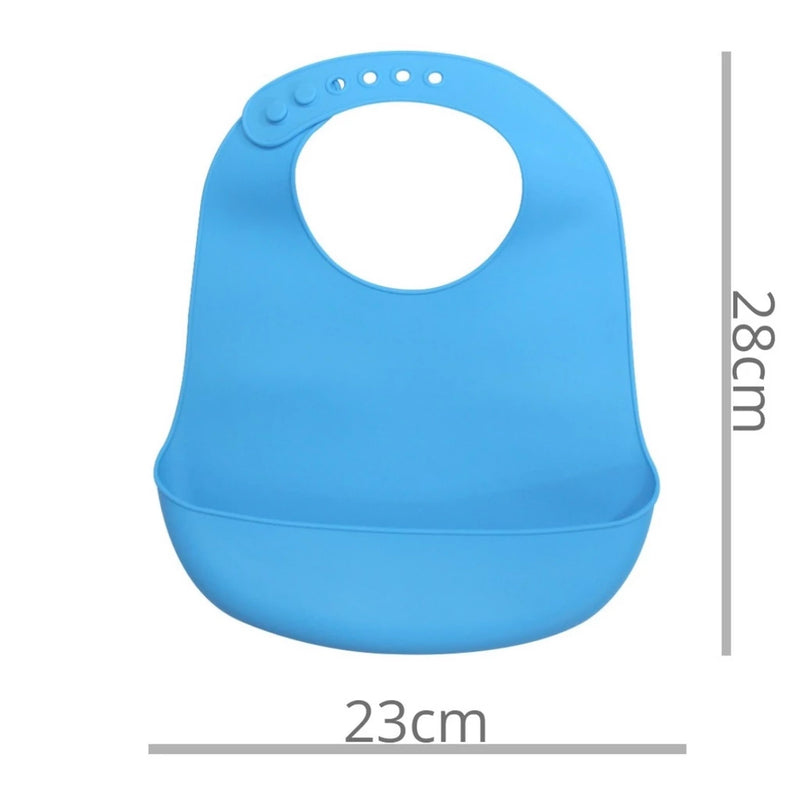 Babador Impermeavel De Silicone Ajustavel Com Bolso Pega Migalhas Western
